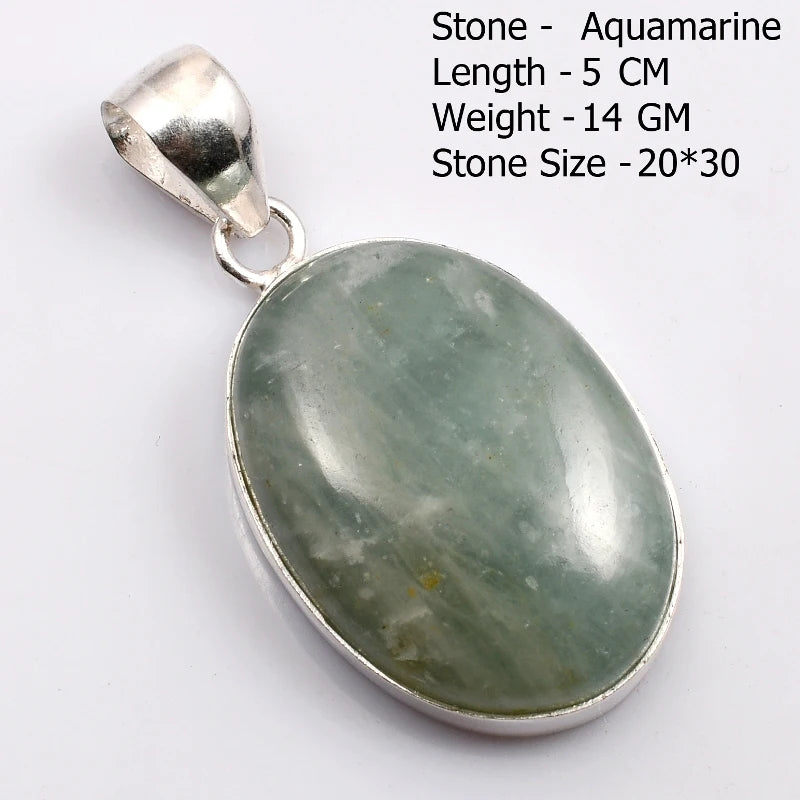 Genuine Aqumarine Pendant Women Jewelry gift