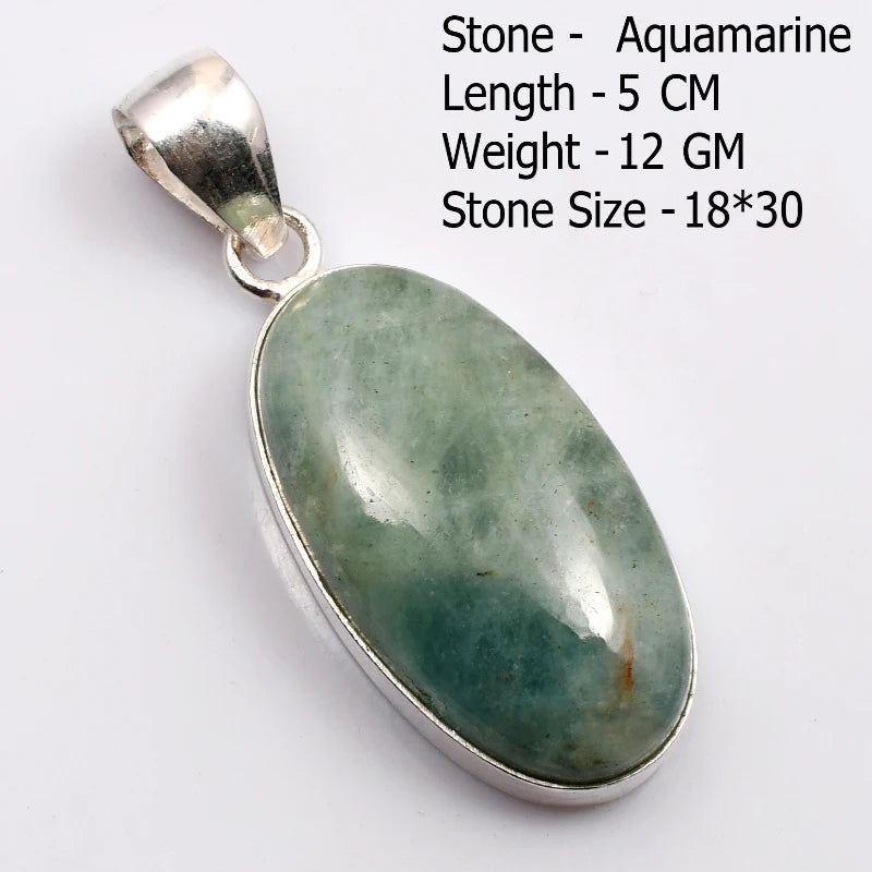 Genuine Aqumarine Pendant Women Jewelry gift