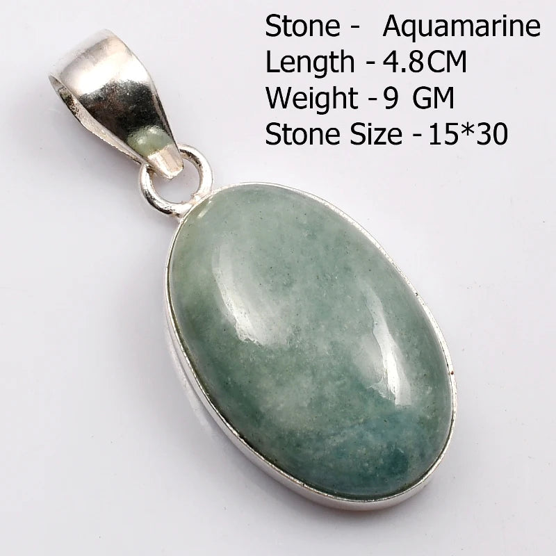 Genuine Aqumarine Pendant Women Jewelry gift