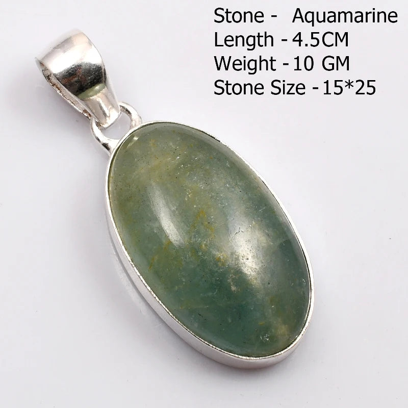 Genuine Aqumarine Pendant Women Jewelry gift