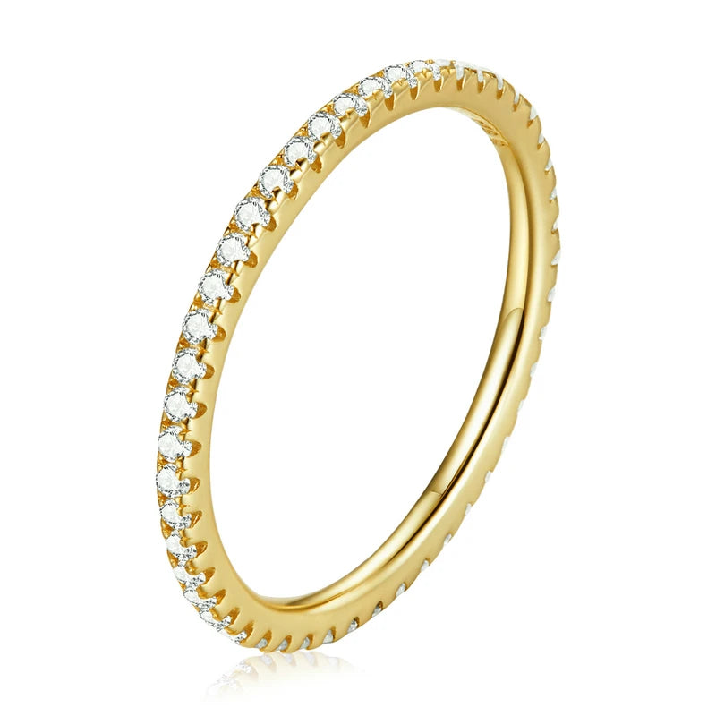 CZ Eternity Ring - White Gold Plated Sterling Silver Band