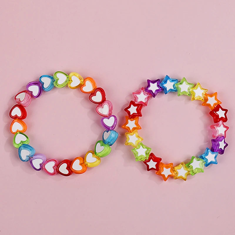 Cute Heart Star Charm Bracelet for Girls | Friendship Beaded Jewelry | USA