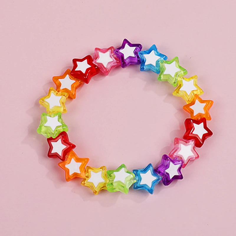 Cute Heart Star Charm Bracelet for Girls | Friendship Beaded Jewelry | USA