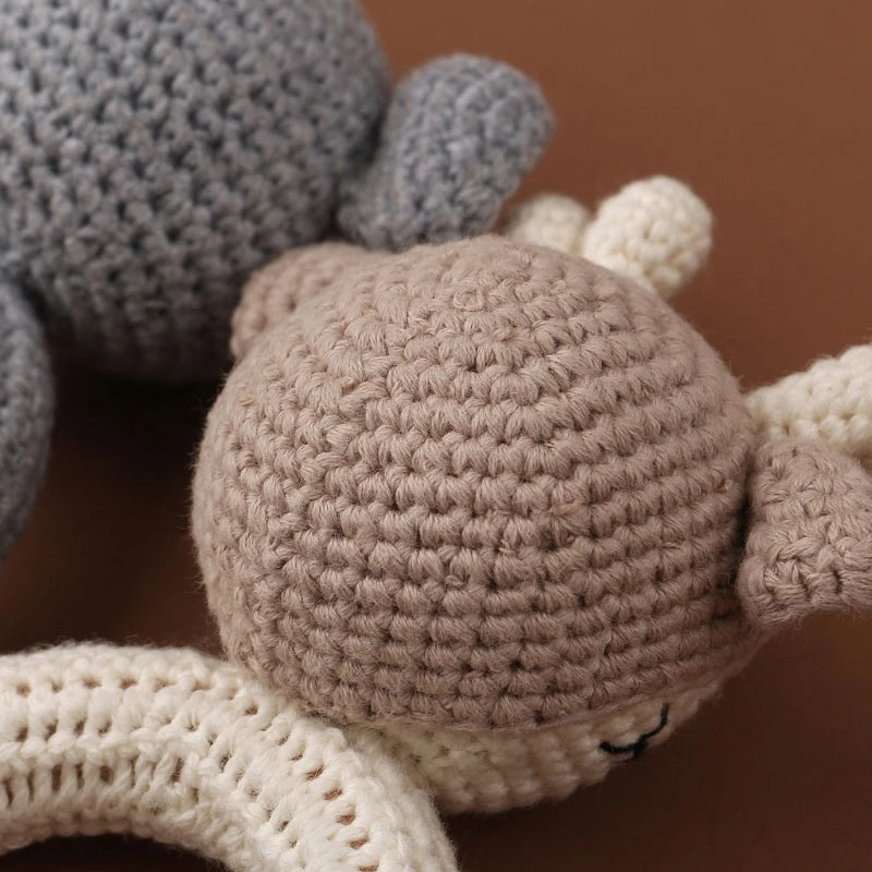 Wooden Giraffe Teether | Crochet Rattle Baby Mobile Toy | USA Australia