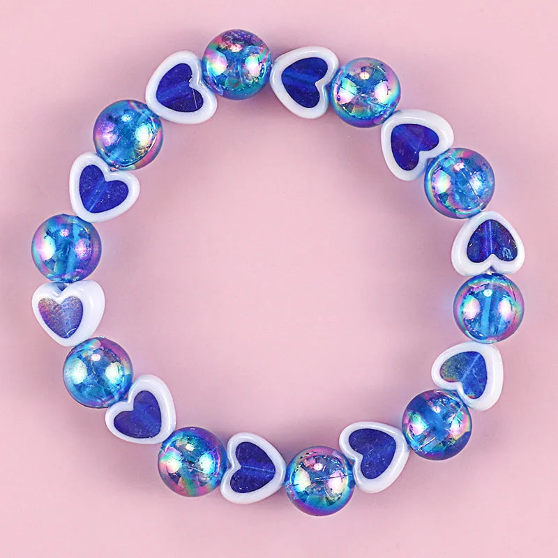 Cute Heart Star Charm Bracelet for Girls | Friendship Beaded Jewelry | USA