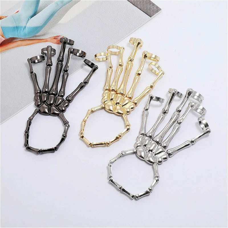 Skeleton Hand Bracelet | Gothic Punk Skull Adjustable Bangle | USA Australia
