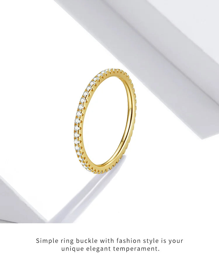 CZ Eternity Ring - White Gold Plated Sterling Silver Band