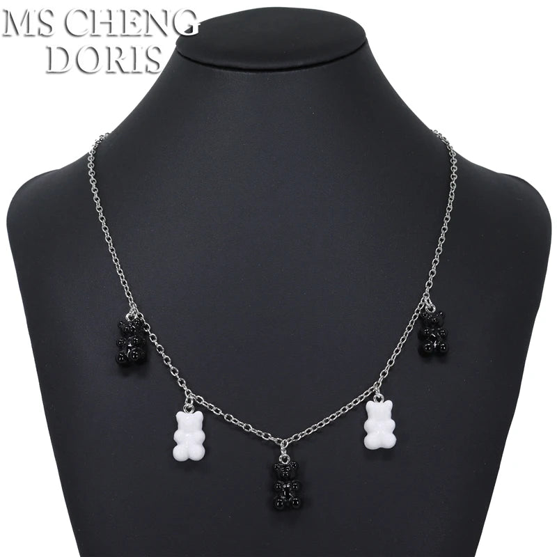Handmade Cute Resin Gummy Bear Necklace | 33 Styles Colors | Women Girl