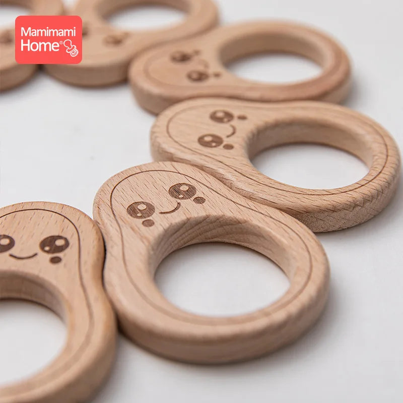 5-Pack Avocado Wooden Teether | BPA Free Beech Wood Pendant | USA Australia