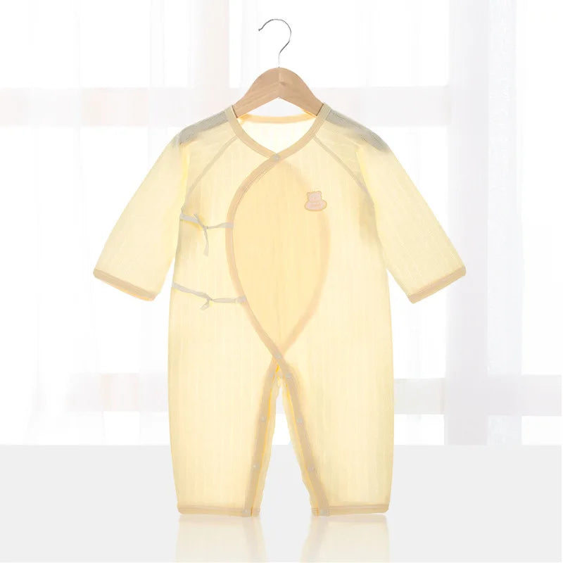 Baby Thin Summer Jumpsuit Clothes Short Sleeve Romper Boy Newborn Solid Girl Sleep Gown Infant Organic Cotton Rompers