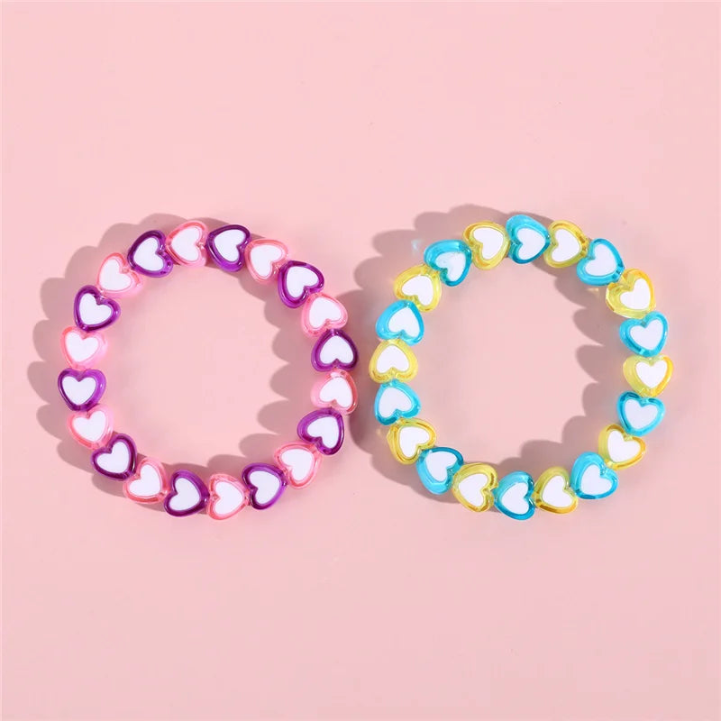 Cute Heart Star Charm Bracelet for Girls | Friendship Beaded Jewelry | USA