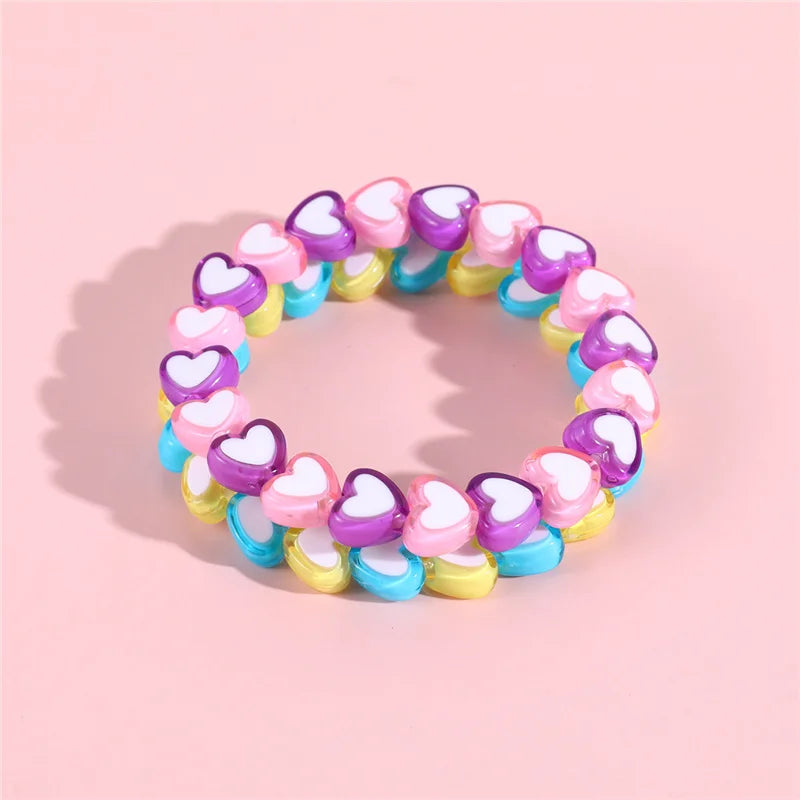 Cute Heart Star Charm Bracelet for Girls | Friendship Beaded Jewelry | USA