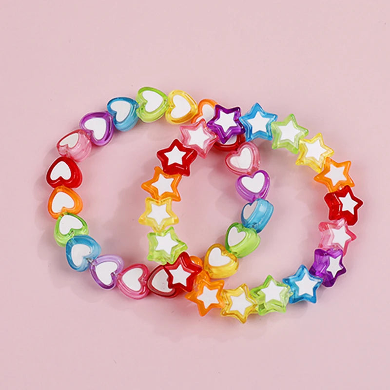 Cute Heart Star Charm Bracelet for Girls | Friendship Beaded Jewelry | USA