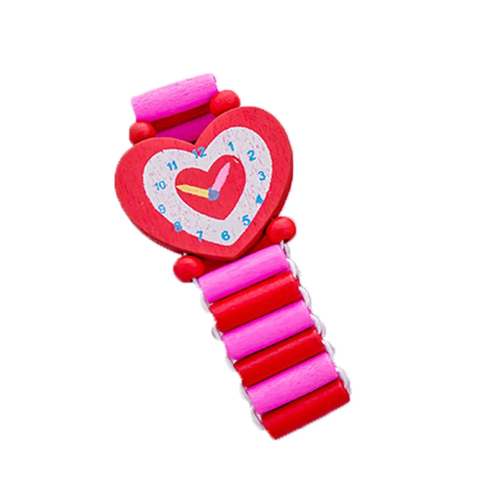 Kids Colorful Wood Watch Bracelet | Girls Elastic Wristband Toy | Birthday Gift | USA