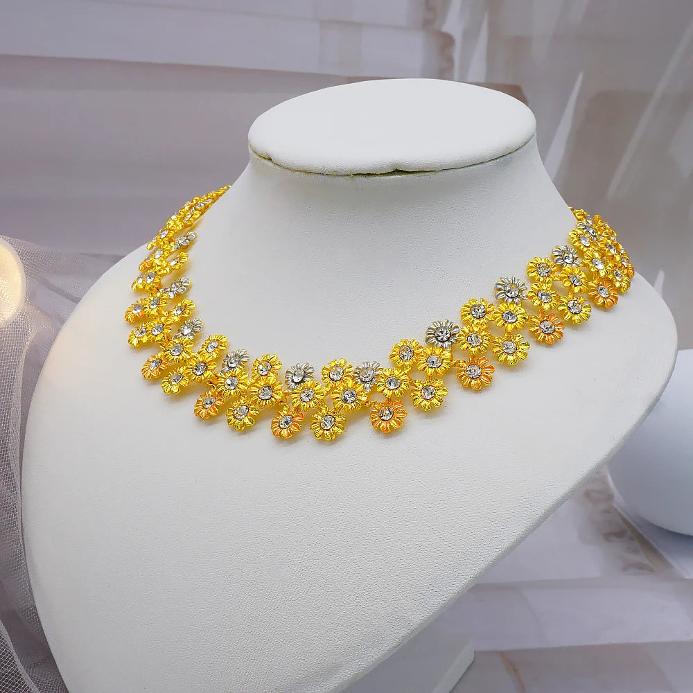 Dubai Gold Jewelry Set for Women | African Wedding Bridal 4-Piece Set | USA Australia