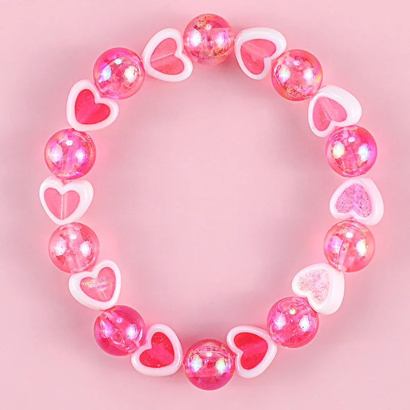Cute Heart Star Charm Bracelet for Girls | Friendship Beaded Jewelry | USA