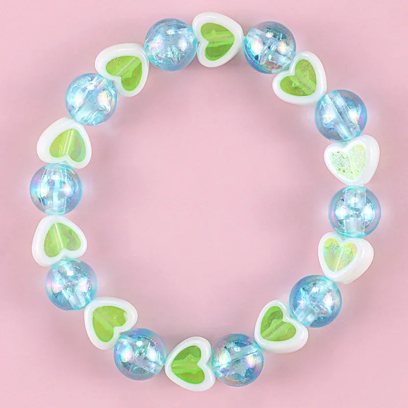 Cute Heart Star Charm Bracelet for Girls | Friendship Beaded Jewelry | USA