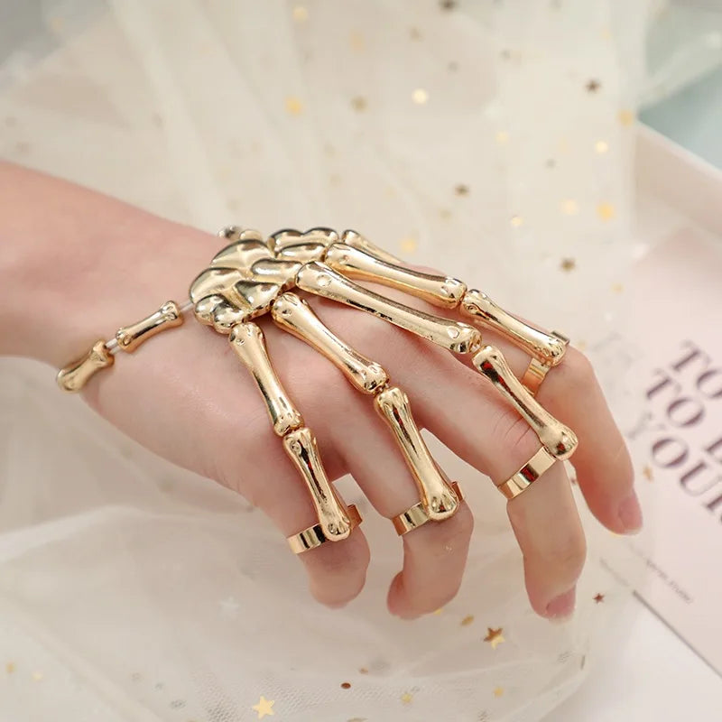 Skeleton Hand Bracelet | Gothic Punk Skull Adjustable Bangle | USA Australia