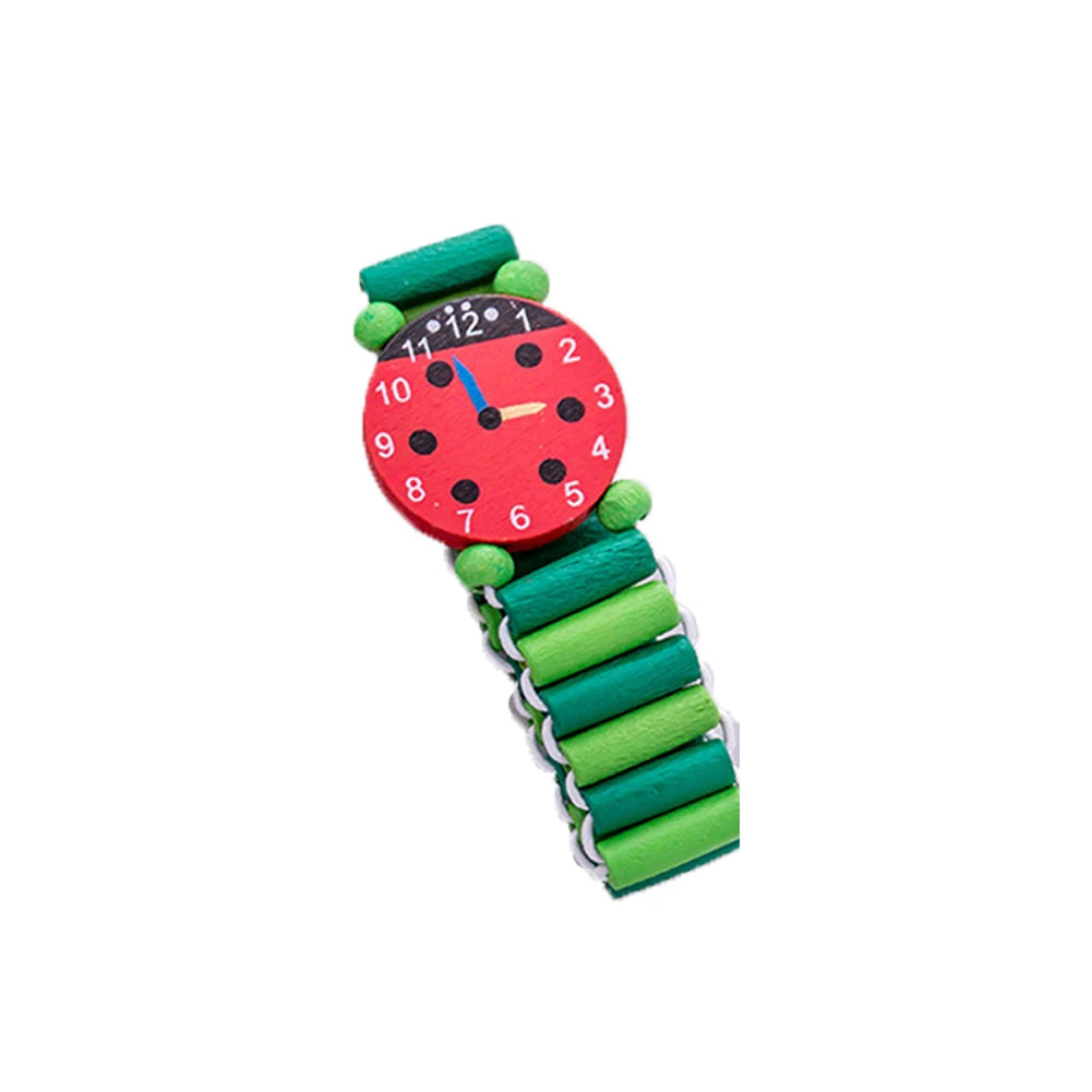 Kids Colorful Wood Watch Bracelet | Girls Elastic Wristband Toy | Birthday Gift | USA