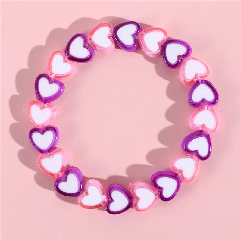 Cute Heart Star Charm Bracelet for Girls | Friendship Beaded Jewelry | USA