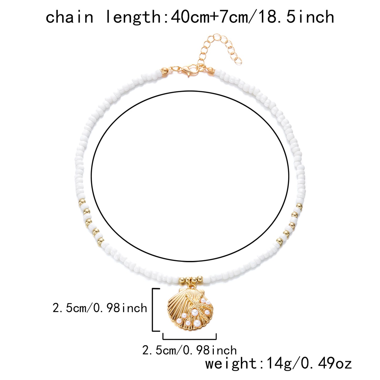 Bohemian Starfish Beach Necklace for Women | Pearl Beaded Choker | Summer | USA