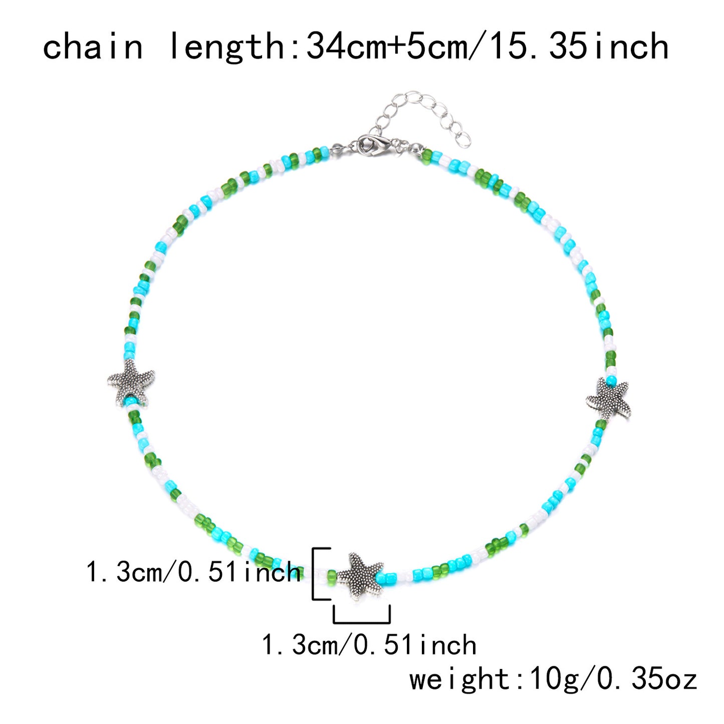 Bohemian Starfish Beach Necklace for Women | Pearl Beaded Choker | Summer | USA