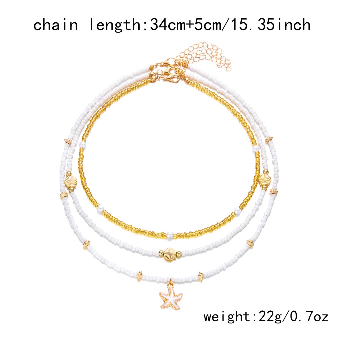 Bohemian Starfish Beach Necklace for Women | Pearl Beaded Choker | Summer | USA