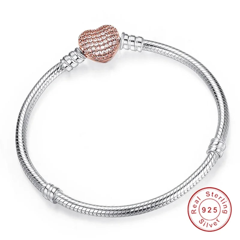 Handmade 925 Sterling Silver Necklace Bracelet Jewelry  Bridal Party Sets Women Charm Bracelet Necklace Fine Jewelry
