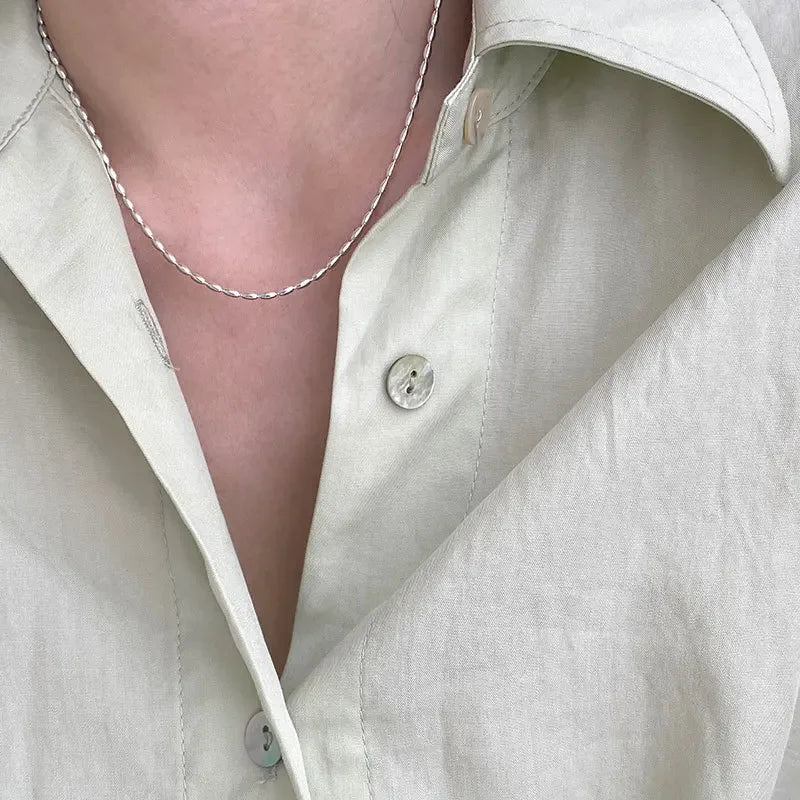 925 Sterling Silver Geometric Beads Necklace | Delicate Choker | USA Australia