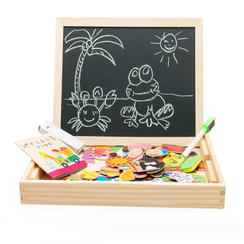 Wooden Magnetic Drawing Board | Animal Puzzle Learning Toy | Kids | USA Australia