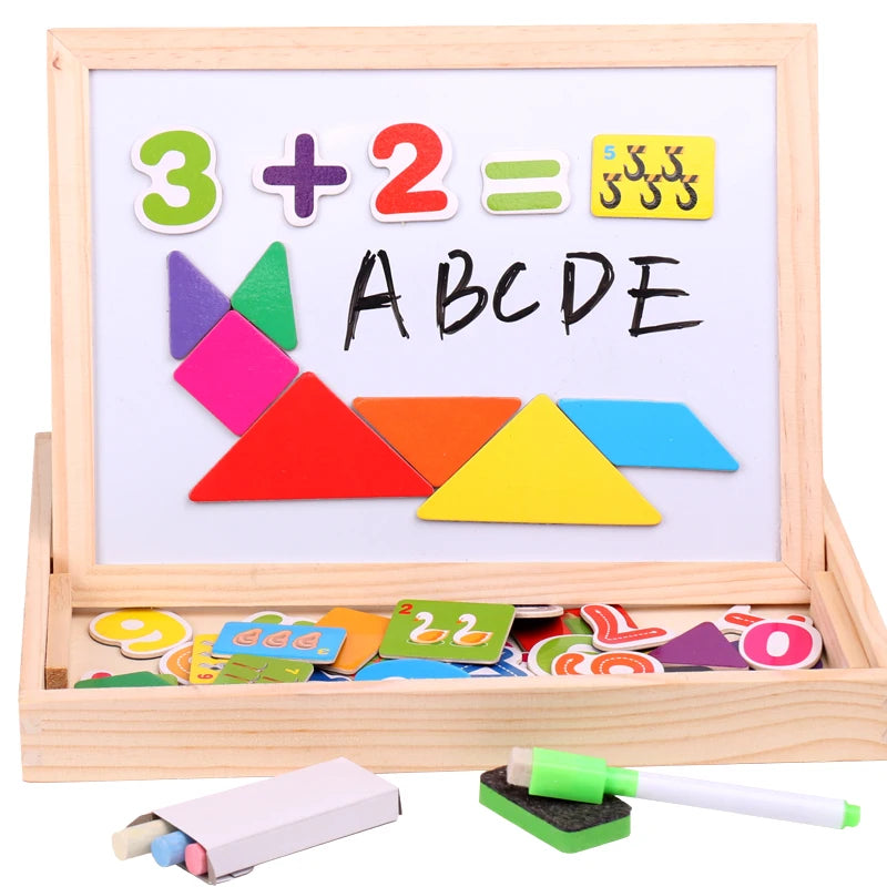 Wooden Magnetic Drawing Board | Animal Puzzle Learning Toy | Kids | USA Australia