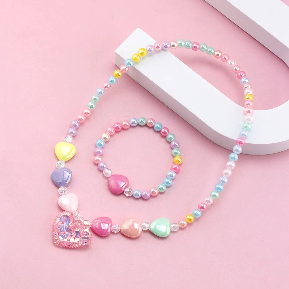 DIY Candy Bead Necklace Bracelet Set for Girls | Colorful Kids Jewelry | Ships USA & Australia