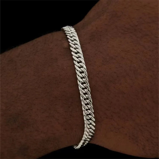 Stainless Steel NK Chain Bracelet | Silver Hip Hop Style | Women Men | USA