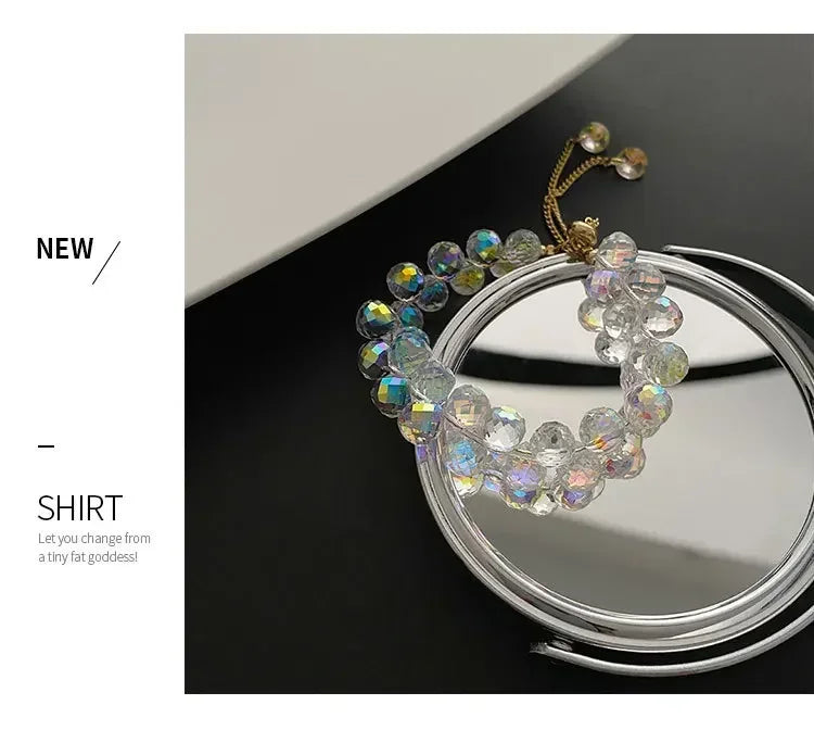 Transparent Crystal Bracelet for Kids | Shiny Stone Beads Elastic Bangle | USA