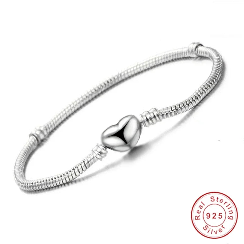 Handmade 925 Sterling Silver Necklace Bracelet Jewelry  Bridal Party Sets Women Charm Bracelet Necklace Fine Jewelry