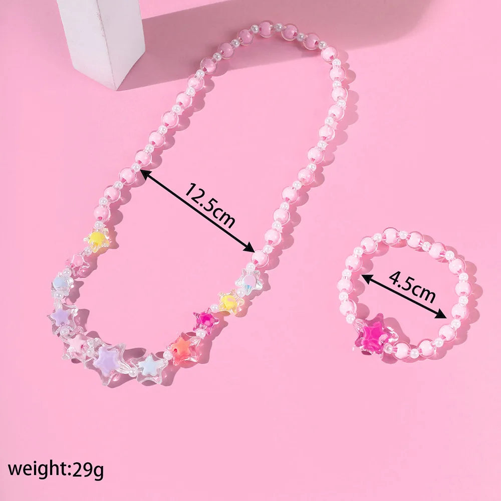 DIY Candy Bead Necklace Bracelet Set for Girls | Colorful Kids Jewelry | Ships USA & Australia