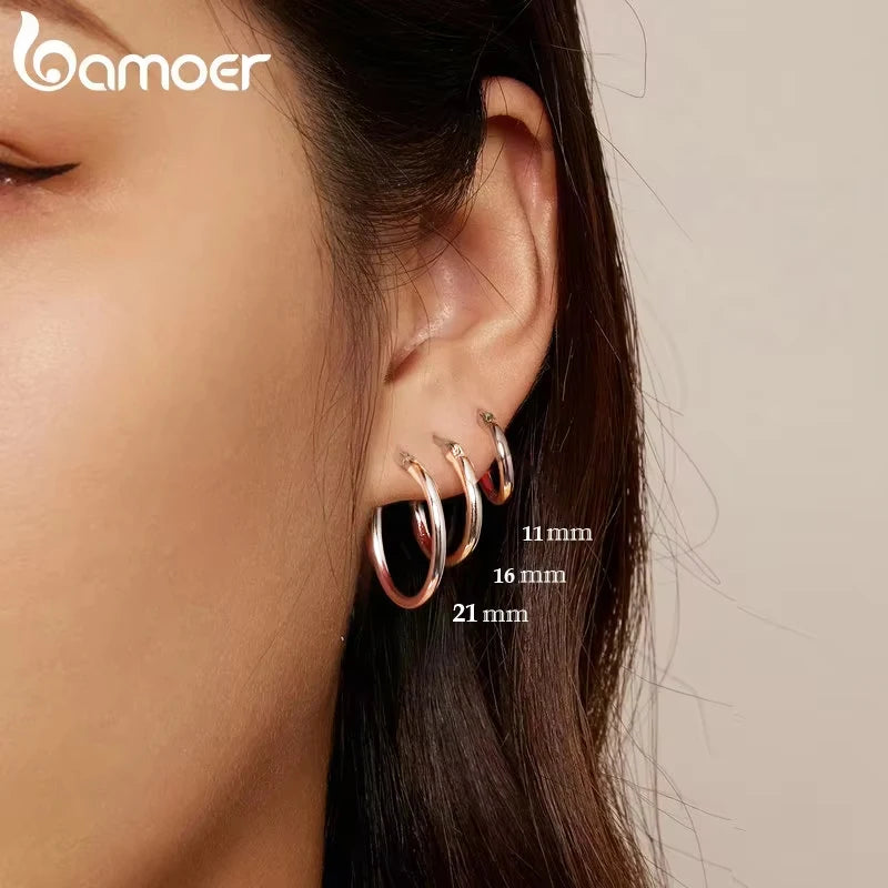 Classic Sterling Silver Hoop Earrings - Bold Hypoallergenic Hoops