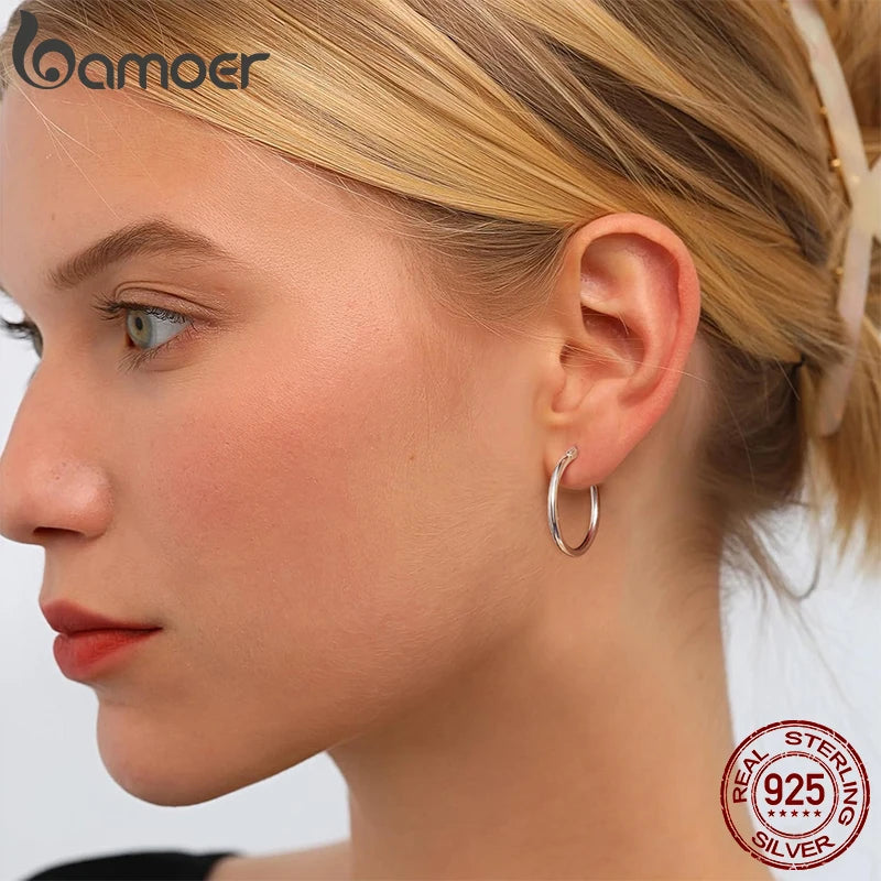 Classic Sterling Silver Hoop Earrings - Bold Hypoallergenic Hoops
