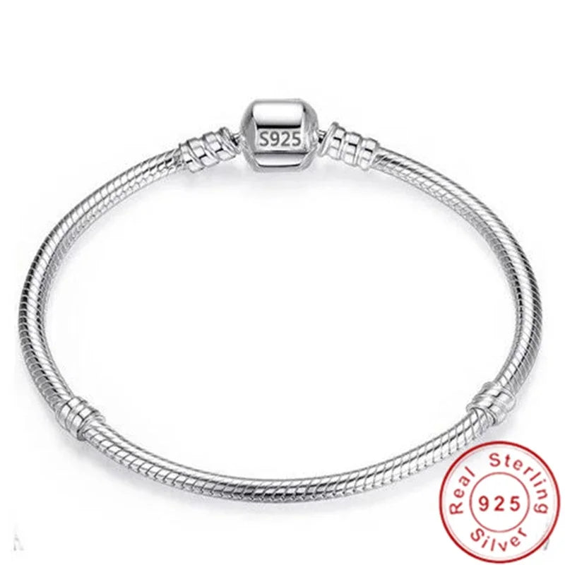 Handmade 925 Sterling Silver Necklace Bracelet Jewelry  Bridal Party Sets Women Charm Bracelet Necklace Fine Jewelry