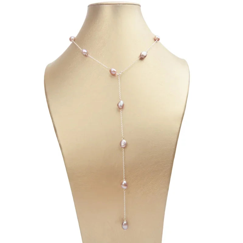 ASHIQI 925 Sterling Silver Baroque Pearl Necklace | Vintage Handmade | USA Australia