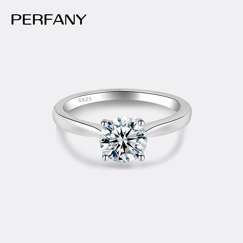 Moissanite Engagement Ring | 925 Sterling Silver | 0.5/1/2CT Options | USA