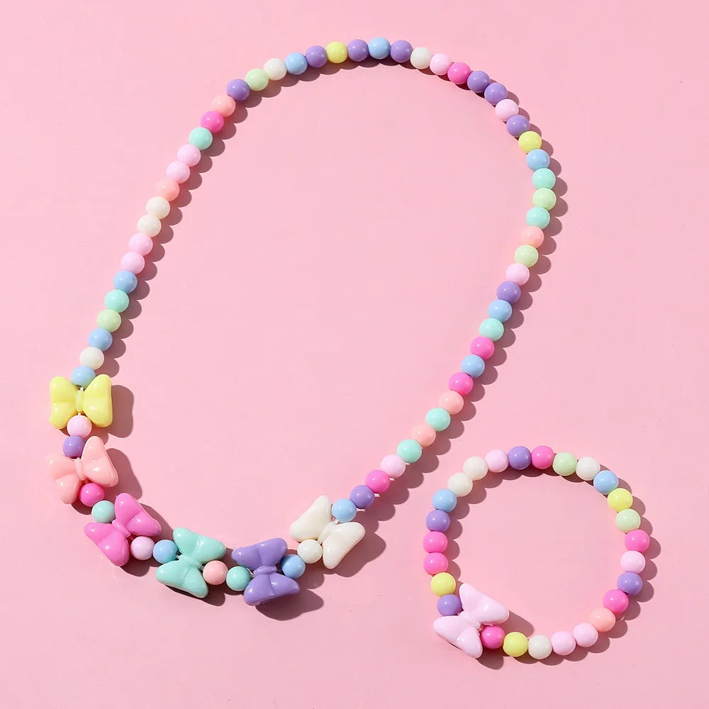 DIY Candy Bead Necklace Bracelet Set for Girls | Colorful Kids Jewelry | Ships USA & Australia