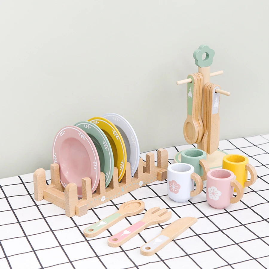 Wooden Kitchen Play Set | Educational Pretend Play Toy for Kids | USA Australia