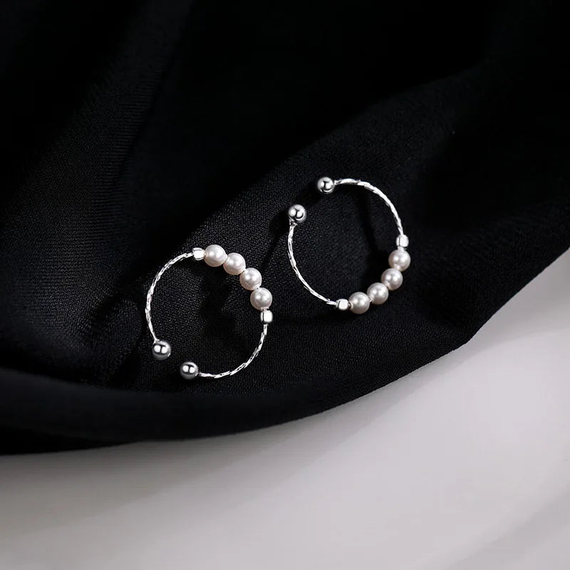 Sterling Silver Flower Bow Ring - Love Combination Adjustable Design