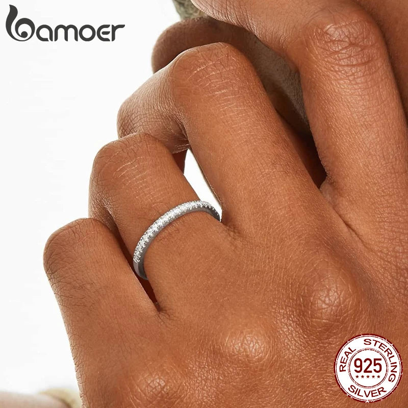 CZ Eternity Ring - White Gold Plated Sterling Silver Band