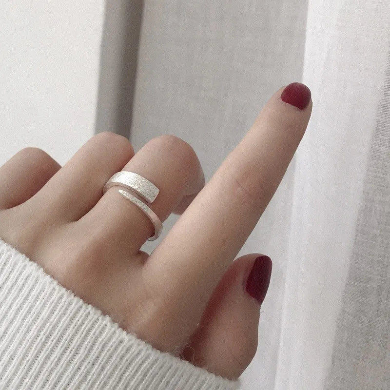 Sterling Silver Flower Bow Ring - Love Combination Adjustable Design