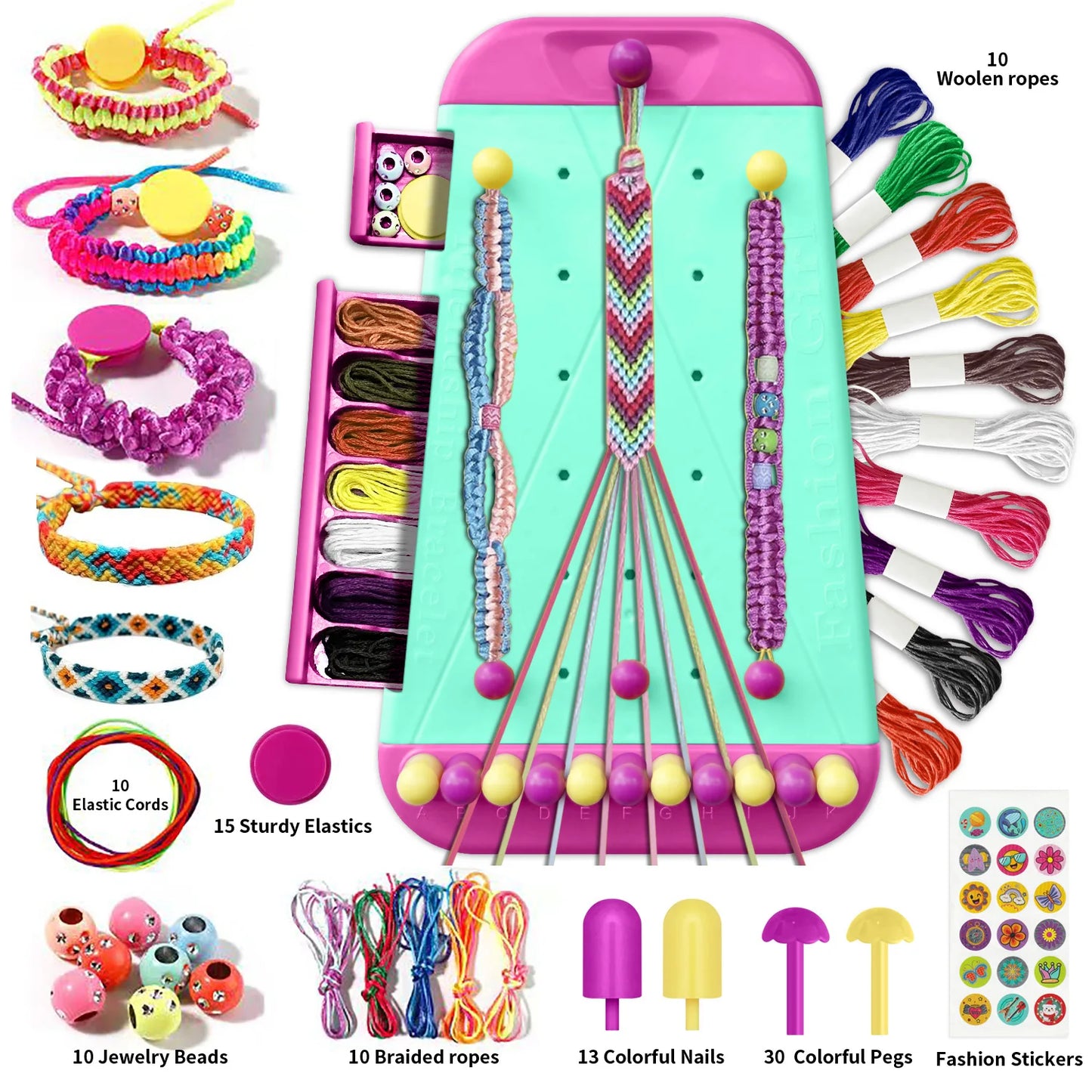 Friendship Bracelet Making Kit for Girls | Arts Crafts String Maker | Birthday Gift | USA