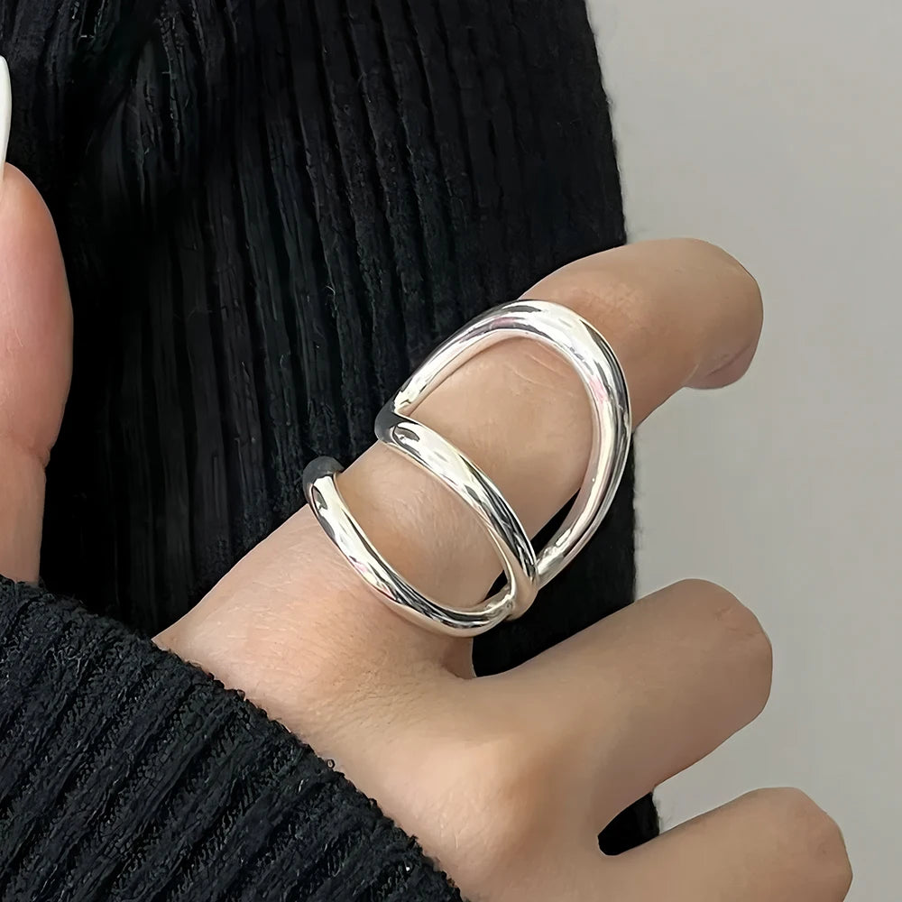 Sterling Silver Flower Lace Ring | CZ Adjustable Korean Fashion | Women | USA