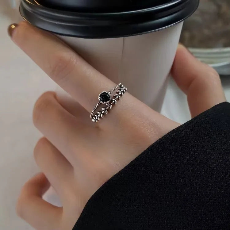 Sterling Silver Flower Lace Ring | CZ Adjustable Korean Fashion | Women | USA