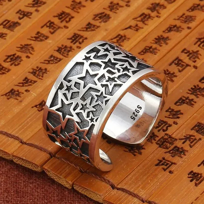 Sterling Silver Flower Lace Ring | CZ Adjustable Korean Fashion | Women | USA